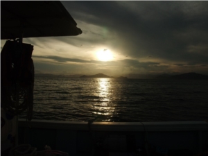 大黒神島付近からの夕陽